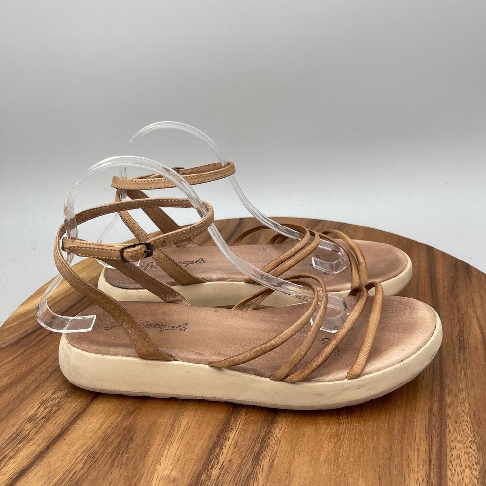 Free People Vivienne Sandals Womens Size 9.5 / 40 Brown Leather Strappy Shoes